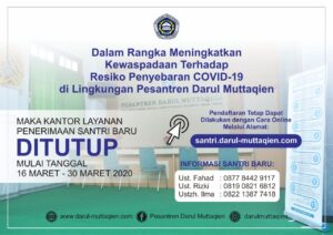 Maklumat Pelayanan Penerimaan Santri Baru