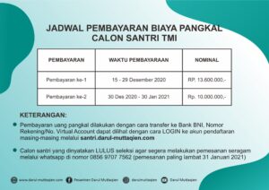 Pengumuman Hasil Seleksi Tahap 1 TMI Darul Muttaqien