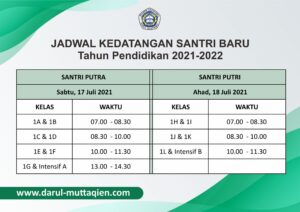 Jadwal dan Mekanisme Kedatangan Santri Baru TMI Tahun Pendidikan 2021-2022