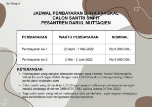 Pengumuman Hasil Seleksi Tahap 3 SMPIT Darul Muttaqien