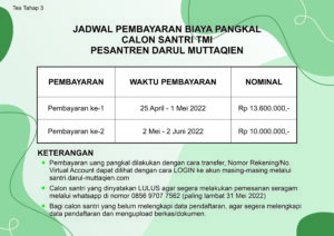 Pengumuman Hasil Seleksi Tahap 3 TMI Darul Muttaqien