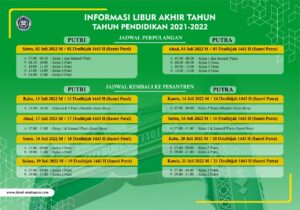 Informasi Libur Akhir Tahun, Tahun Pendidikan 2021-2022 TMI Darul Muttaqien
